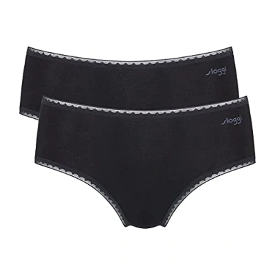 Afbeelding van Sloggi Damesslip (verpakking van 2 stuks), zwart, XS