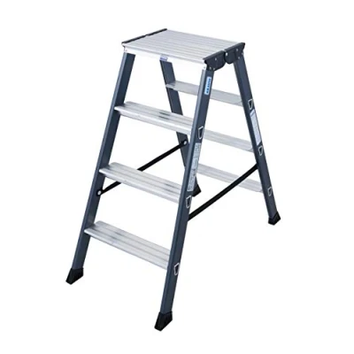 Afbeelding van dubbele ladder beide zijden 2x4treden Stand H 0 4m balk L 9m