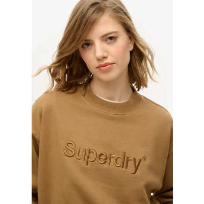Afbeelding van Embroidered Core Logo Loose Crew Sweatshirt Beige Grootte: 38