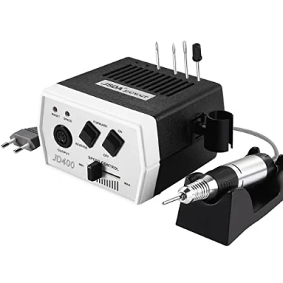 Afbeelding van Elektrische nagelfrees, JSDA® JD 400, professioneel 30.000 omw/min, set nagelvijl, manicure, pedicure, gelnagels, frees incl. 4 opzetstukken, acrylnagels, bits, eeltverwijderaar, privé &amp; studio
