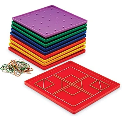 Afbeelding van Learning Resources 5 x Pin Grid Geoboard 10 Stuk Set