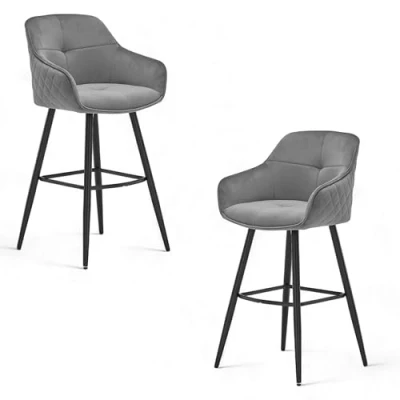 Afbeelding van Stolkom Barkruk EMMA Comfort zithoogte 73 cm, 180 draaibaar auto return functie (set, 2 stuks)
