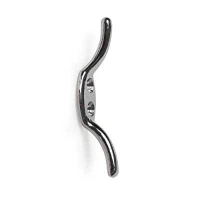 Afbeelding van Bulk Hardware BH01585 klemhaak middel messing verchroomd (verpakking à 2), wit, 2 stuks