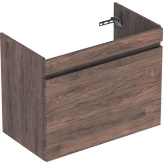 Afbeelding van Geberit renova plan wastafelonderkast 1 lade 78 2x44 6x60 6cm noten hickory 501909jr1 501 909 jr