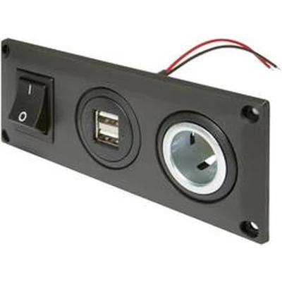 Afbeelding van ProCar 67326010 Inbouwstopcontact met USB A dubbel stopcontact schakelbaar + 1 power contactdoos Stroombelasting (max.)