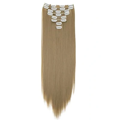 Afbeelding van CAISHA XXL 60cm 8 Delige Set Clip In Extensions Haarextensies Haarstukje Glad Natuurlijk Blond CES24