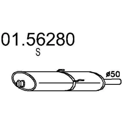 Afbeelding van MTS 01.56280 Middendemper 870mm RENAULT: Espace III (JE) 2.0 1996 2000