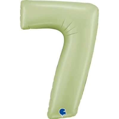 Afbeelding van Olijfgroene Folie Ballon cijfer 7 102cm