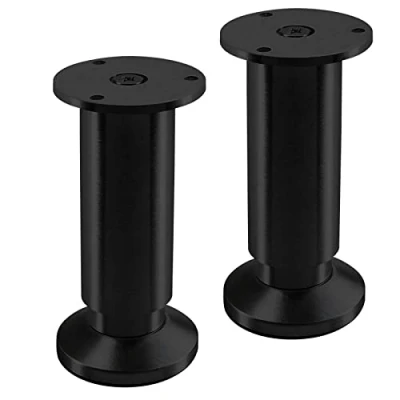Afbeelding van SOTECH 2 stuks meubelpoten TERRA hoogte 120 mm zwart geanodiseerd verstelbaar tot max. 15 mm, belastbaar 250 kg