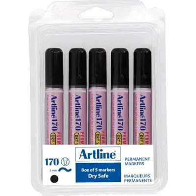 Afbeelding van ARTLINE Drysafe 170 Markers Kit 5 Stuks 2mm Lijndikte Zwart.