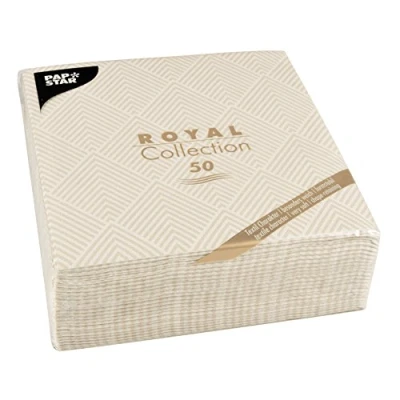 Afbeelding van Papstar, 50 servetten &quot;Royal Collection&quot; 1/4 vouw 40 cm x champagne &quot;Elegance&quot;, 86497