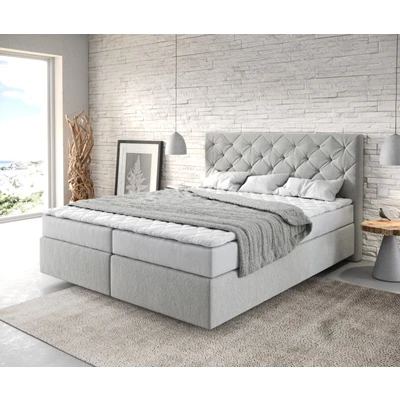 Afbeelding van Boxspringbed Dream Great microvezel zilvergrijs 160x200 met matras en topper