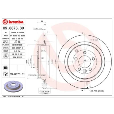 Afbeelding van Brembo Remschijven 09.8876.31
