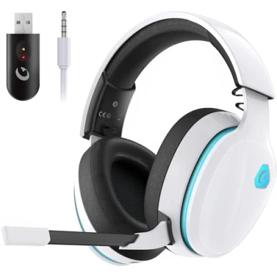 Afbeelding van Gvyugke 2,4 GHz Wireless Gaming Headset voor PC, PS4, PS5, Mac, Switch, Bluetooth draadloze hoofdtelefoon met afneembare microfoon ruisonderdrukking, 3,5 mm kabelmodus de Xbox serie