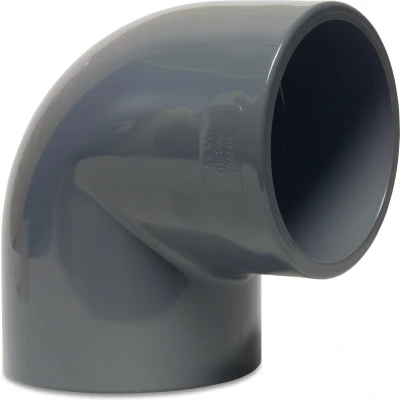Afbeelding van Knie 90 graden PVC U 110 mm lijmmof 16 bar grijs