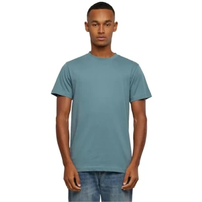 Afbeelding van Build your Brand heren T shirt ronde hals, basic bovendeel van katoen met hals verkrijgbaar in vele kleuren, XS 5XL maten verkrijgbaar, DustyBlue., L