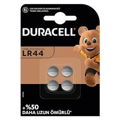 Afbeelding van Duracell Aangepaste LR44 Alkaline Knop Batterij 1.5V (76A/A76/V13GA), Pack van 4