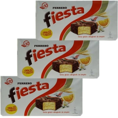 Afbeelding van 3 x Ferrero &#039;Fiesta&#039; keukengerei met chocolade en oranje, 10 40 g