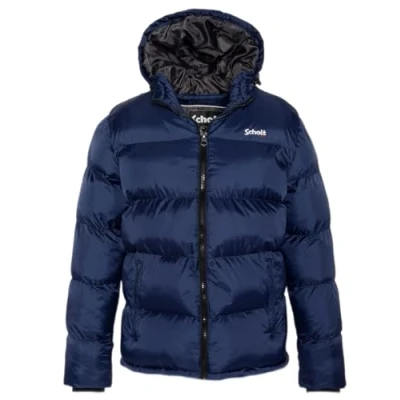 Afbeelding van Schott NYC Idaho2 donsjack met capuchon, Zippee Schott, Royal Blue, XS voor volwassenen