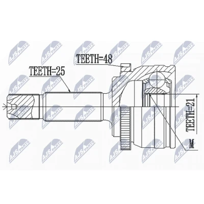 Afbeelding van Homokineet reparatie set, aandrijfas NTY NPZ HY 556