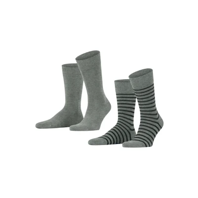Afbeelding van Esprit FINE Stripe 2PACK WITH Pattern Sokken Light grey, Heren, Maat: 39 42, grey