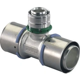 Afbeelding van Uponor mlc t stuk 40mm x 32mm messing pers 1046920