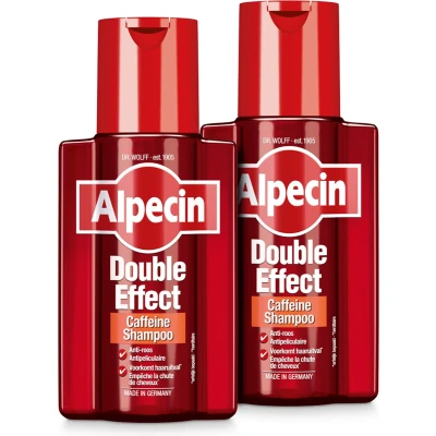 Afbeelding van Alpecin Double Effect 2x 200ml Anti roos en natuurlijke haargroei shampoo Voorkomt Vermindert Haaruitval
