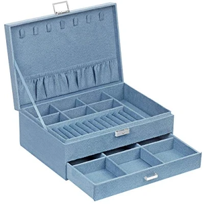 Afbeelding van Schmuckbox mit 2 Ebenen Hellblau