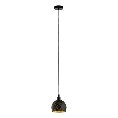 Afbeelding van Leen Bakker EGLO Hanglamp Roccaforte Zwart/goud Hanglampen Zwart Staal
