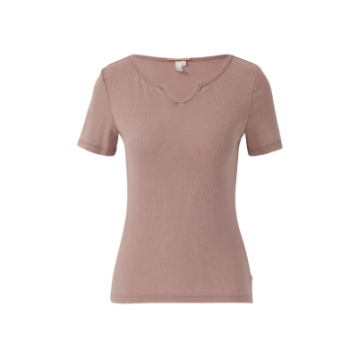 Afbeelding van QS Tshirt basic, Dames, Maat: XXL, Altrosa