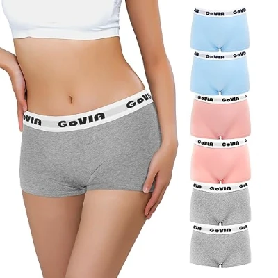Afbeelding van Libella Set van 6 hipsters boxershorts voor dames, katoen, onderbroeken, zacht, stuks, Meerkleurig 3 L