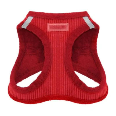 Afbeelding van Voyager Step In Plush Hondenharnas door Best Pet Supplies, Instap Harnas voor kleine en middelgrote honden, zacht pluche Rood ribstof, XL, Borst: 52 58.5 cm