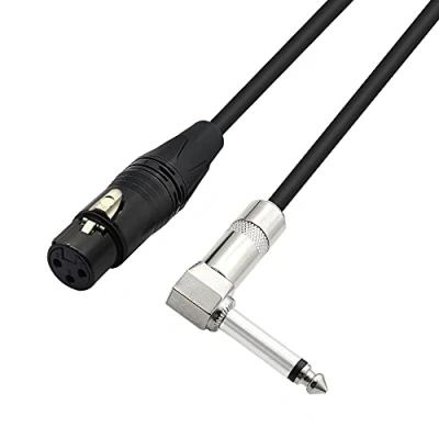 Afbeelding van PNGKNYOCN Rechte hoek 6.35mm Mono naar XLR 3 Pin Kabel, 90 graden 1/4 Mannelijke Vrouwelijke Interconnect Kabel voor Soundbox, Microfoon, Versterker enz. (50cm)
