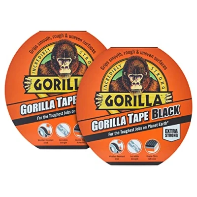 Afbeelding van Gorilla Tape Zwart 11m (2 Pack)
