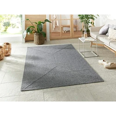Afbeelding van Binnen en buitenkleed Trenzado Licht 80x150cm Grijs Bohemian Vloerkleed 123vloerkleed.nl