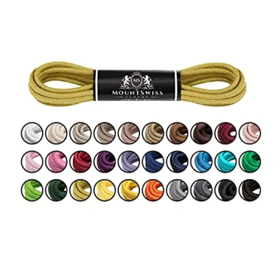 Afbeelding van Mount Swiss Luxe schoenveters, waterafstotende en scheurvaste veters, rond, diameter 2 3 mm, van fijn katoen/gewaxt, voor zakelijk pak leren schoenen, elegante schoenveters lengtes 45 120 cm,