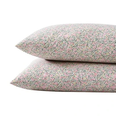Afbeelding van Laura Ashley Standaard kussensloopset, ademend percal katoenen beddengoed, knapperig en koel woondecoratie (Loveston Pink, 2 delig)