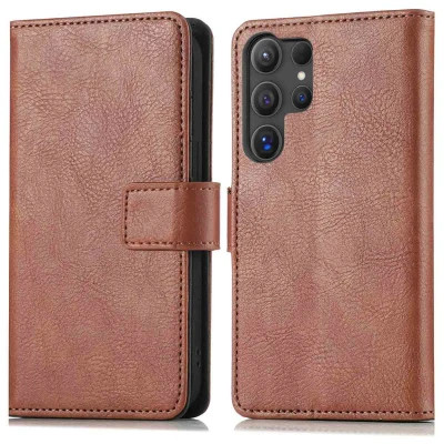 Afbeelding van Samsung Galaxy S25 Ultra Hoesje Kunstleder imoshion Bookcase Bruin Telefoonhoesje