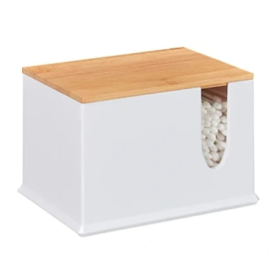 Afbeelding van Relaxdays wattenstaafjeshouder wattenstaafjes dispenser houder acryl oorstaafjes kleurenmix 2, L