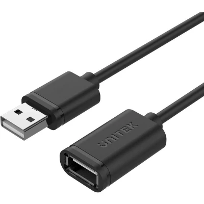 Afbeelding van UNITEK 5 meter USB 2.0 verlengkabel Super Speed A male naar female verlenging voor printer, muis, toetsenbord, kaartlezer Zwart, 5m