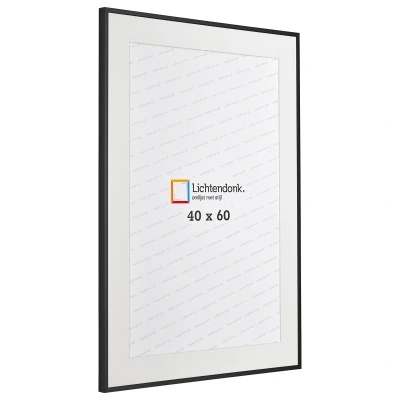 Afbeelding van Wissellijst Met Passepartout Aluminium Zwart 40 x 60 cm