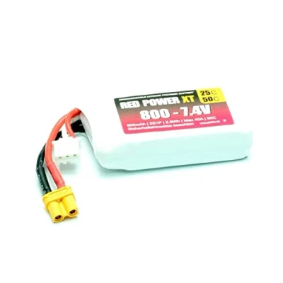 Afbeelding van Red Power LiPo accupack 7.4 V 800 mAh 25 C Softcase XT30