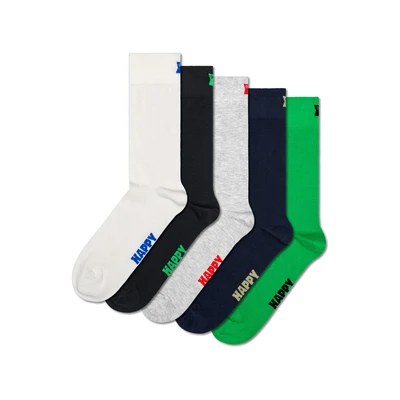 Afbeelding van Happy Socks Solid Unisex 5 PACK Sokken, Maat: 36 40, White