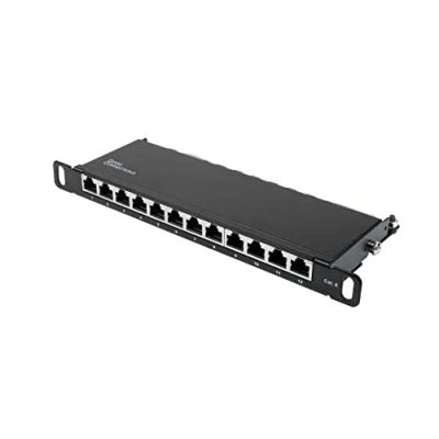 Afbeelding van Good Connections 10&quot; patchpaneel/patchpaneel voor 10 inch wandbehuizing/netwerkkasten cat. 6, 250 MHz geschikt GIGABIT 12 poorts 0,5 HE afgeschermd openen zonder gereedschap