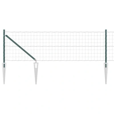 Afbeelding van vidaXL Euro Hek met 13 Spike Palen 0.6x50 m Gegalvaniseerd Staal Groen