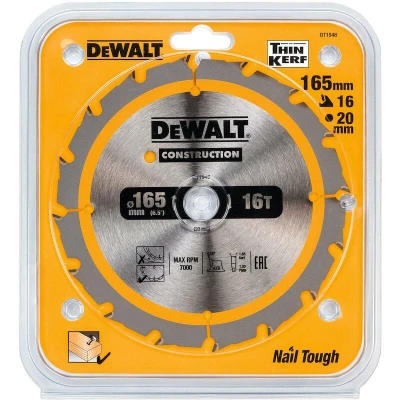 Afbeelding van DeWalt Accessoires Cirkelzaagblad 165x20x16t, wisseltand, positief 24, kerf 1,6mm DT1948 QZ