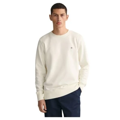 Afbeelding van GANT REG Shield Cneck Sweater, Heren, Maat: XS, Eggshell