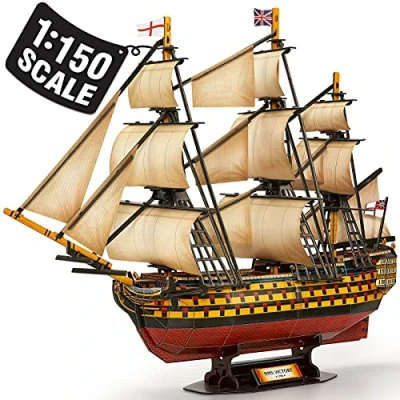Afbeelding van CubicFun 3D legpuzzels grote HMS Victory Schip Zeilboot Model Kits voor Volwassenen Kinderen tot Bulid 189 Stuks