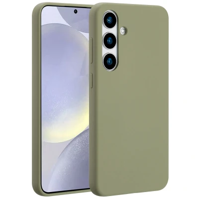 Afbeelding van Samsung Galaxy S24 Plus MagSafe Hoesje Siliconen en TPU (zacht) Accezz Softcase/Backcover Lichtgroen Telefoonhoesje