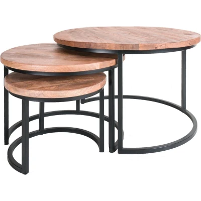 Afbeelding van Home67 Salontafel Set van 3 Industriële Salontafelset Erjan